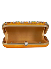 Adorn Embroidered Faux Silk Clutch