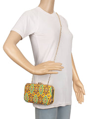 Adorn Embroidered Faux Silk Clutch