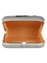 Spiffy Sequines Embellished Faux Silk Box Clutch