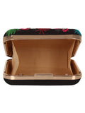 Vista Embroidered Faux Silk Box Clutch