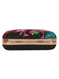 Vista Embroidered Faux Silk Box Clutch