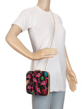 Vista Embroidered Faux Silk Box Clutch