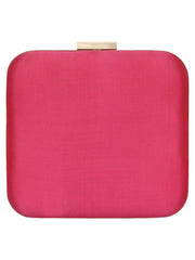 Spiffy Embellished Faux Silk Clutch