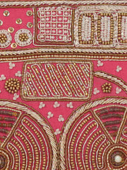 Spiffy Embellished Faux Silk Clutch