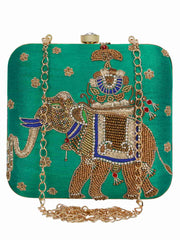Vista Embellished Faux Silk Clutch