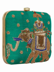 Vista Embellished Faux Silk Clutch