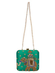 Vista Embellished Faux Silk Clutch