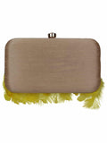 Quill Sequines Embroidered Faux Silk Clutch