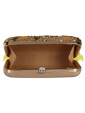 Quill Sequines Embroidered Faux Silk Clutch
