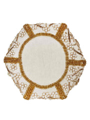 Lotus Embelished Faux Silk Potli