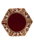 Lotus Embelished Velvet Potli