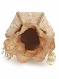 Lotus Embelished Velvet Potli