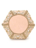 Lotus Embelished Velvet Potli