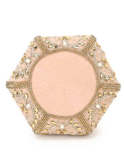 Lotus Embelished Velvet Potli