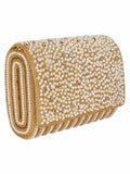 Coffer Sequines Embellished Faux Silk Clutch