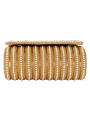 Coffer Sequines Embellished Faux Silk Clutch