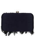 Quill Sequines Embroidered Faux Silk Clutch