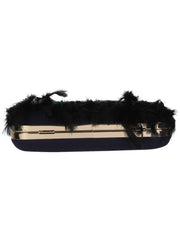 Quill Sequines Embroidered Faux Silk Clutch