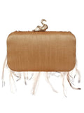 Quill Sequins Embellished Faux Silk Clutch