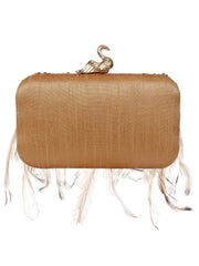 Quill Sequins Embellished Faux Silk Clutch