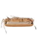 Quill Sequins Embellished Faux Silk Clutch