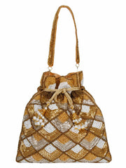 Glitz Embelished Faux Silk Potli