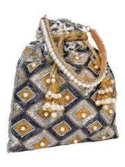 Glitz Embelished Faux Silk Potli