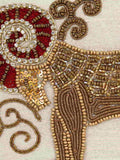 Zodiac Embroidered Faux Silk Clutch Aries