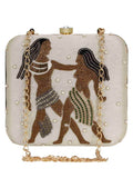 Zodiac Embellished Faux Silk Clutch Gemini