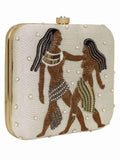 Zodiac Embellished Faux Silk Clutch Gemini