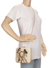 Zodiac Embellished Faux Silk Clutch Gemini