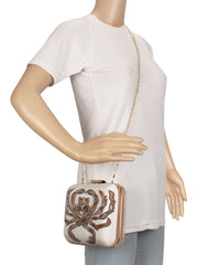 Zodiac Embellished Faux Silk Clutch Cancer
