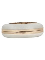Zodiac Embellished Faux Silk Clutch Leo