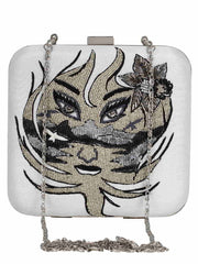 Zodiac Embellished Faux Silk Clutch Virgo