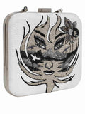 Zodiac Embellished Faux Silk Clutch Virgo