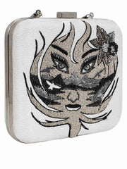 Zodiac Embellished Faux Silk Clutch Virgo