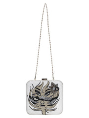 Zodiac Embellished Faux Silk Clutch Virgo