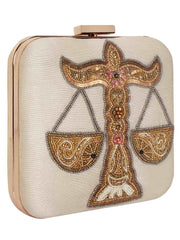 Zodiac Sequins Faux Silk Clutch Libra