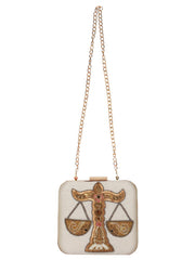 Zodiac Sequins Faux Silk Clutch Libra