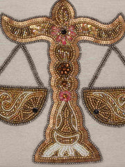 Zodiac Sequins Faux Silk Clutch Libra