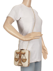 Zodiac Sequins Faux Silk Clutch Libra