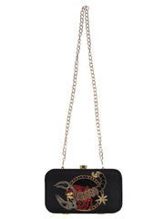 Zodiac Embellished Faux Silk Clutch Scorpio