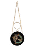 Zodiac Embellished Velvet Clutch Sagittarius