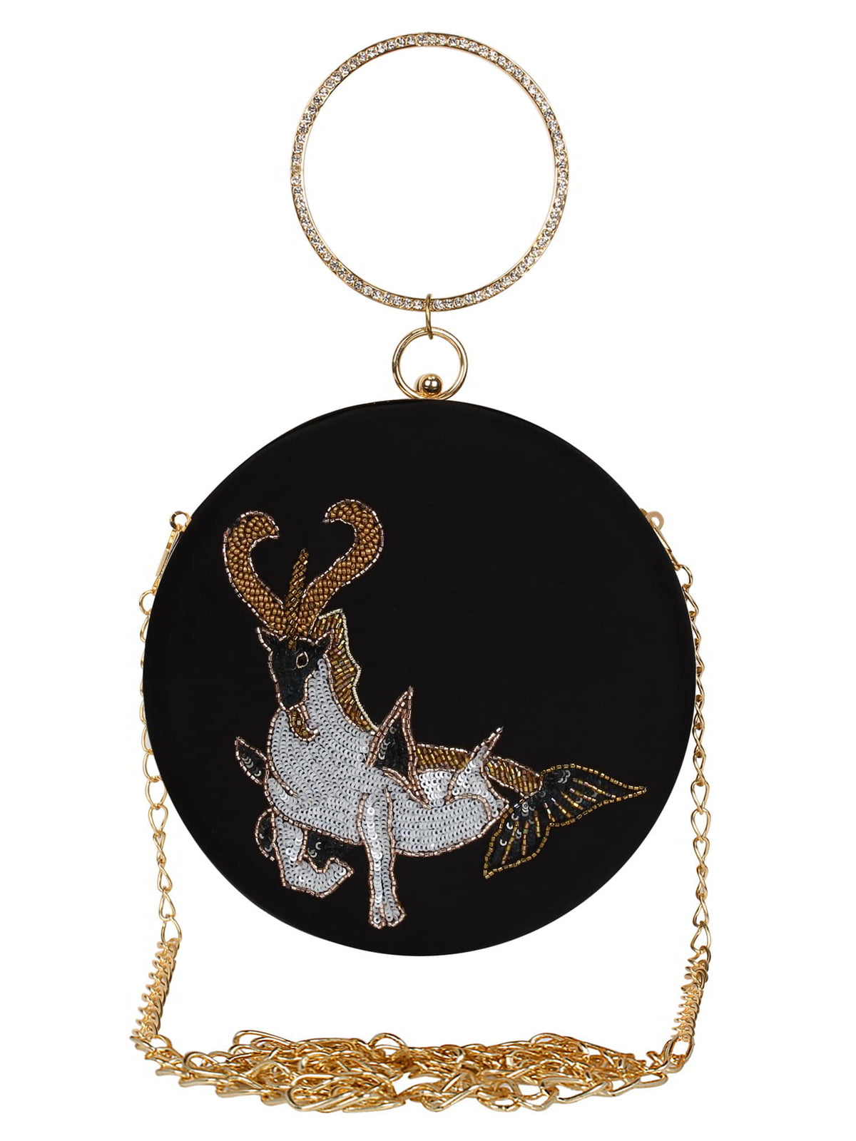 Zodiac Sequins Faux Silk Clutch Capricorn