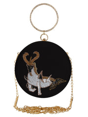 Zodiac Sequins Faux Silk Clutch Capricorn