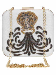 Zodiac Embellished Faux Silk Clutch Aquarius