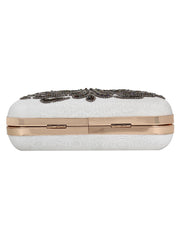 Zodiac Embellished Faux Silk Clutch Aquarius