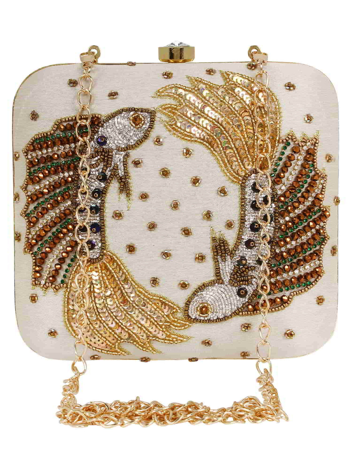 Zodiac Sequins Faux Silk Clutch Pisces