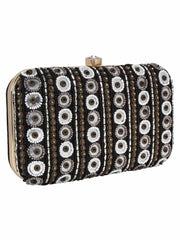 Adorn Embellished Faux Silk Clutch