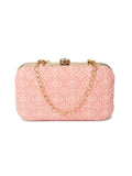 Tulle Damask Embroidered Faux Silk Clutch